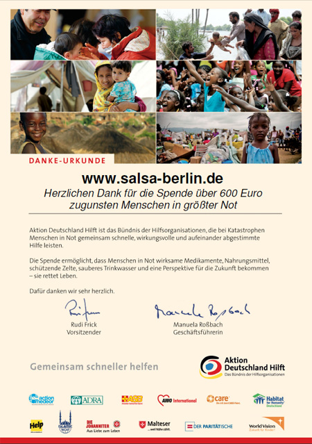 Salsa-Berlin.de und Aktion Deutschland hilft